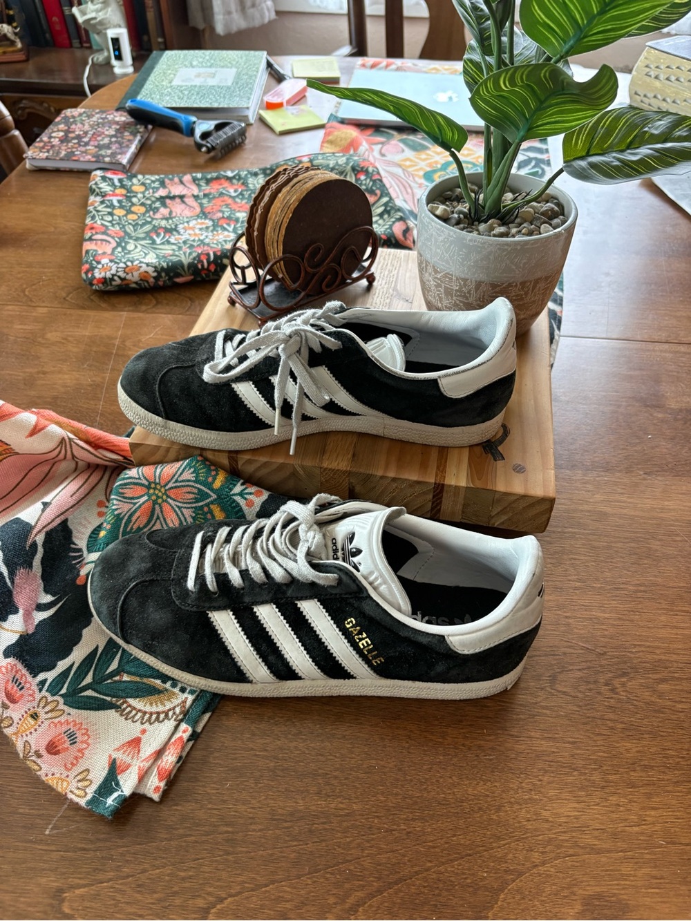 Adidas Gazelle Black White Fashion Sneakers
